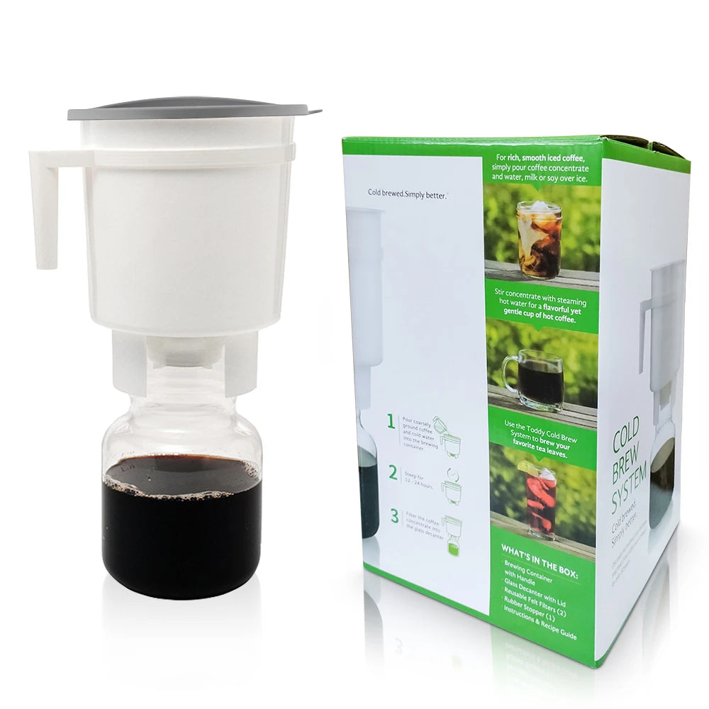 Large Capacity Cold Brew Coffee Maker | Portable Bucket & Ice Drip Filter Pot | 1.65L