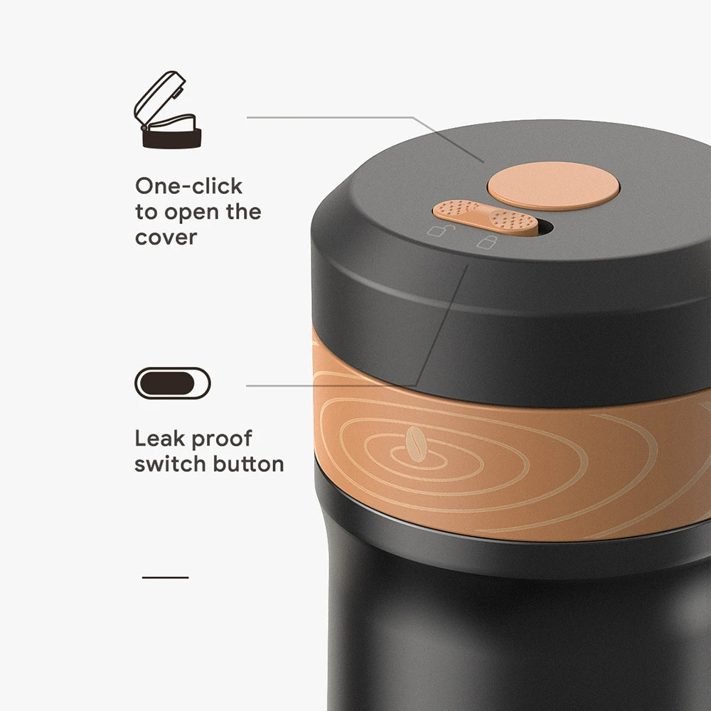Portable Stainless Steel French Press Travel Mug — 320ml