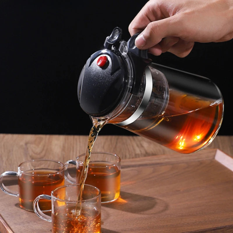 Borosilicate Glass Teapot with Tea Infuser | 500ml–1800ml | Heat-Resistant | Home & Office