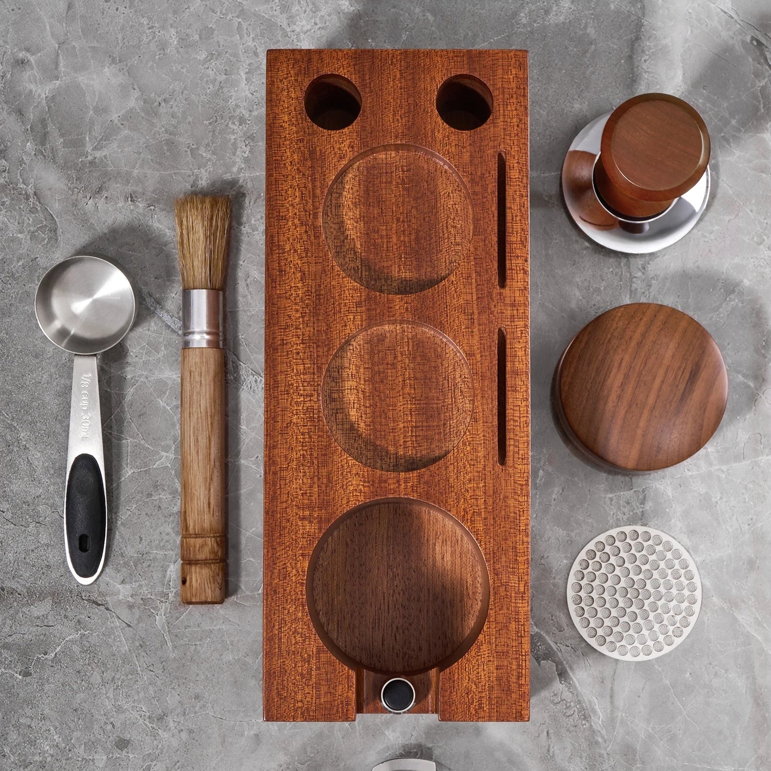 Rosewood Espresso Tamper Holder Stand