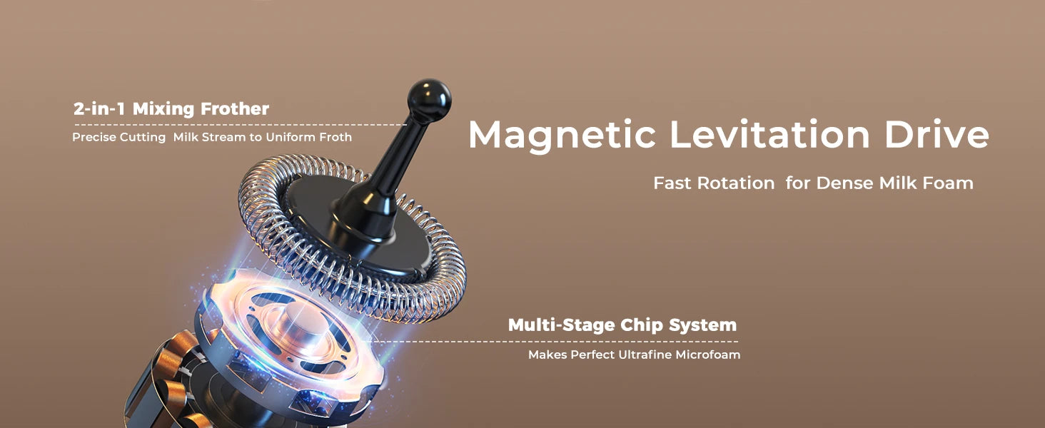 Milk Frother and Steamer 8-in-1 Electric Frother for Coffee, 400ml Large Capacity Detachable Milk Steamer Easy to Clean