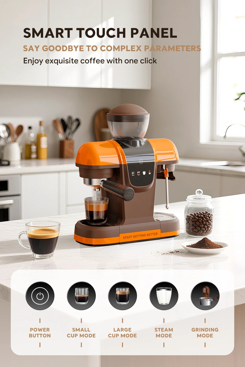 i Cafilas 19 Bar Semi-Automatic Espresso Machine with Built-in Frother