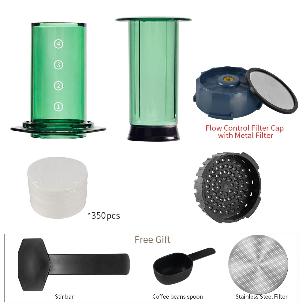 CAFEMASY Portable Aeropress Coffee Maker | BPA-Free Tritan | French Press, Espresso & Air Press | 300ml