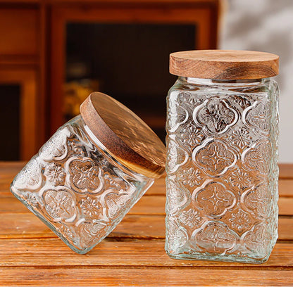 Vintage Glass Storage Jars with Airtight Lids