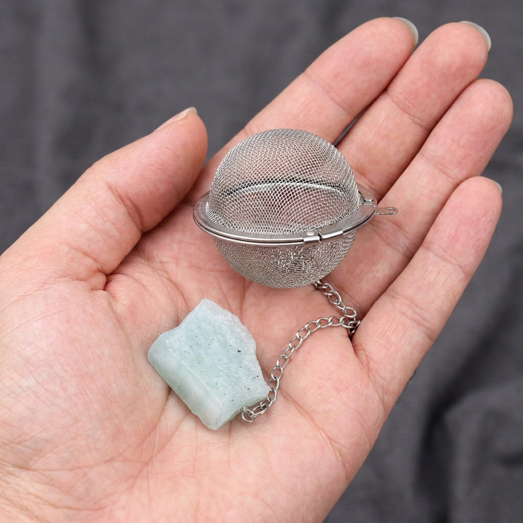 Aquamarine Gemstone Tea Strainer | Ember & Olive - Ember & Olive Coffee Co.®