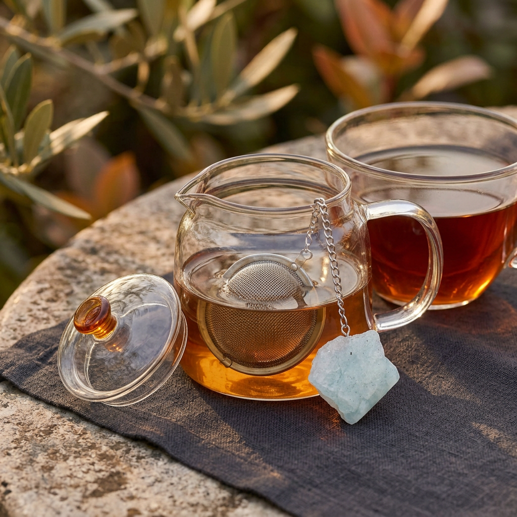 Aquamarine Gemstone Tea Strainer | Ember & Olive - Ember & Olive Coffee Co.®