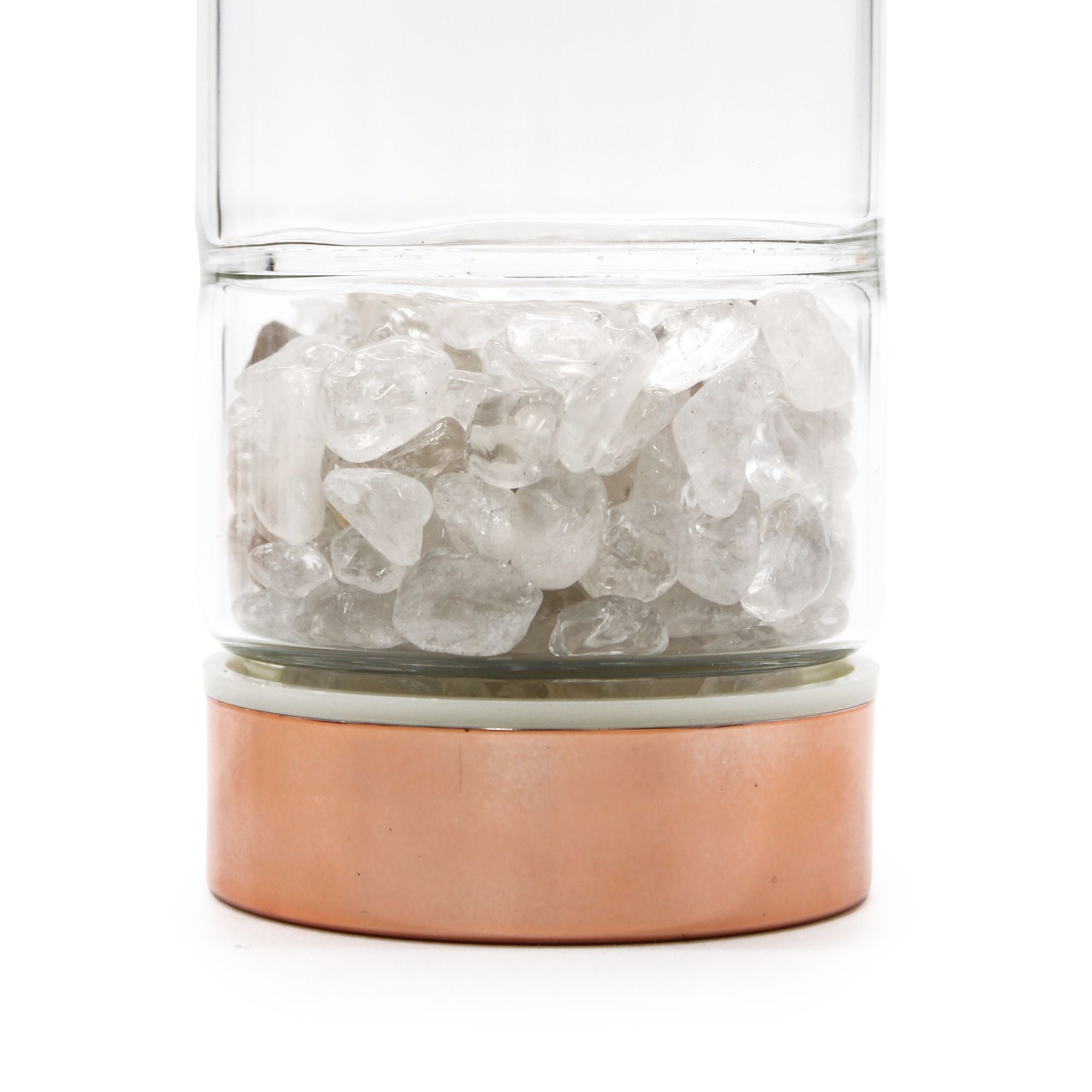Rock Quartz Glass Tea Infuser Bottle | Rose Gold | 500ml