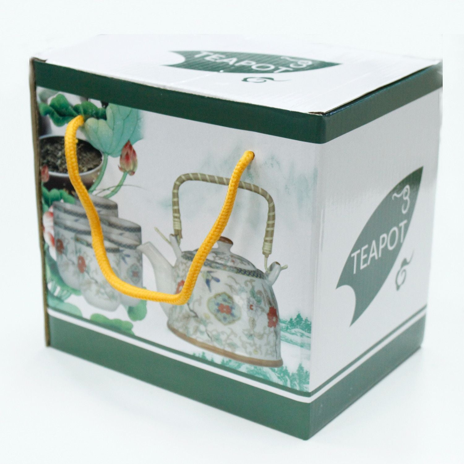 The Blue Pattern Ceramic Teapot Set | 650ml & Six Cups