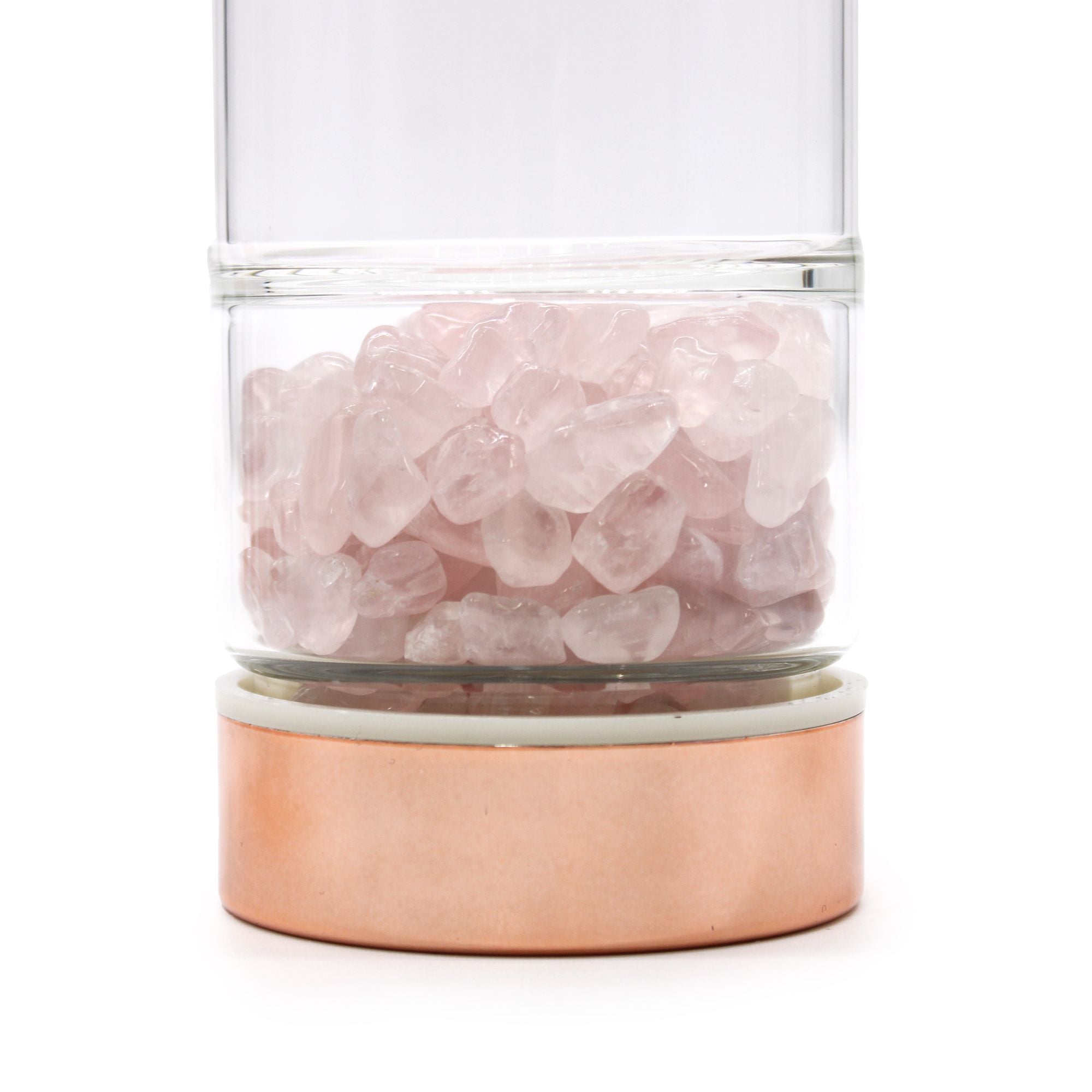Rose Quartz Glass Tea Infuser Bottle | Rose Gold | 500ml