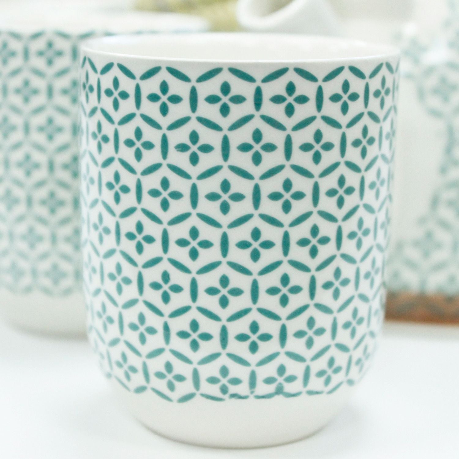 The Mosaic Collection: 7-Piece Ceramic Herbal Teacup & Pot Gift Set