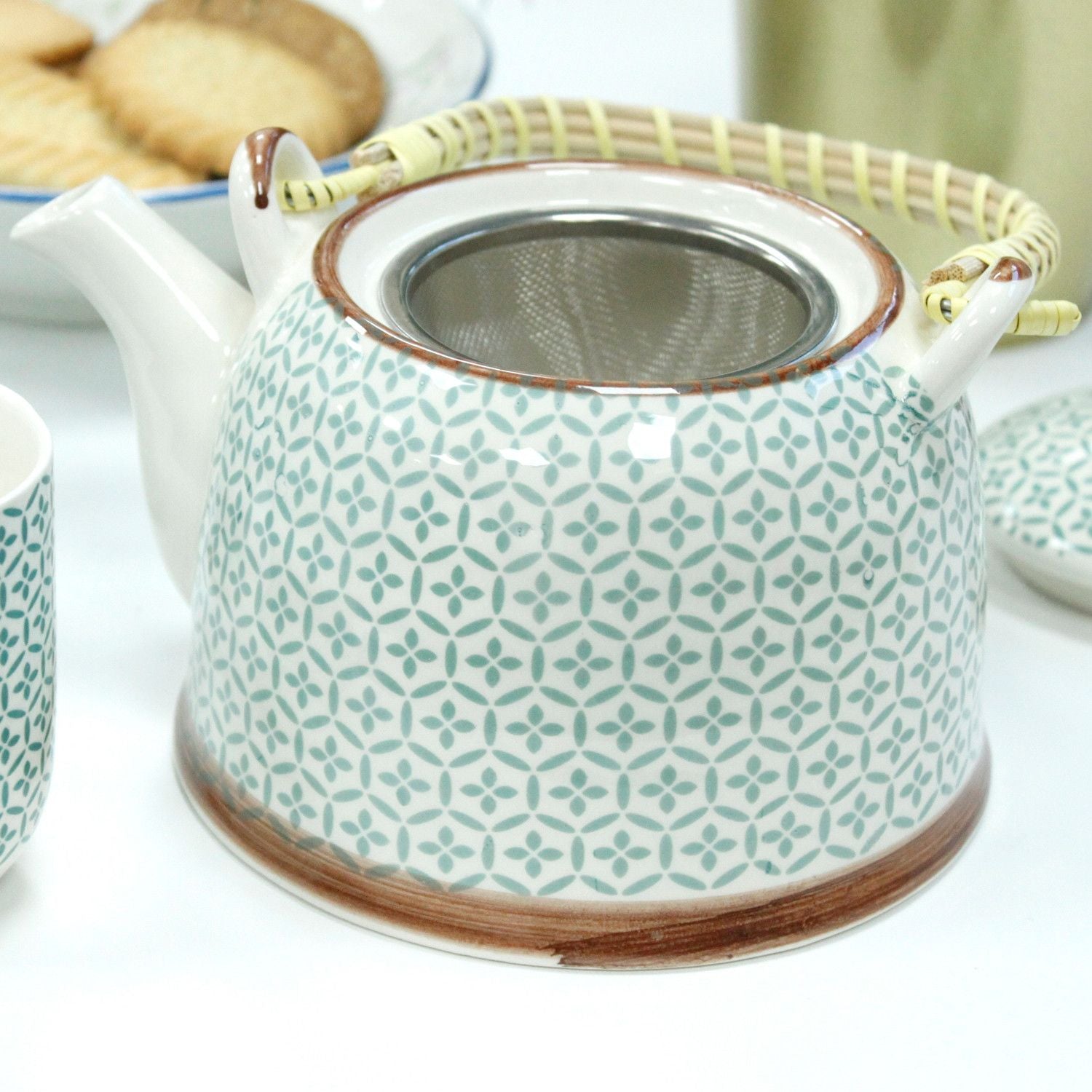 The Mosaic Collection: 7-Piece Ceramic Herbal Teacup & Pot Gift Set