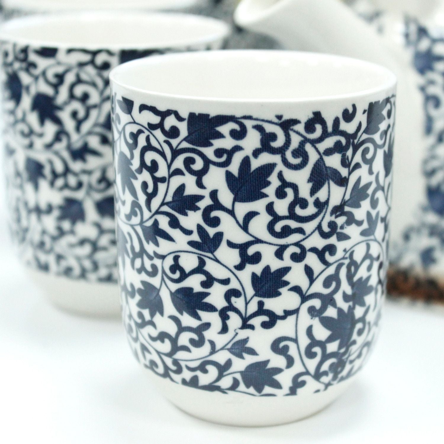 The Blue Pattern Ceramic Teapot Set | 650ml & Six Cups