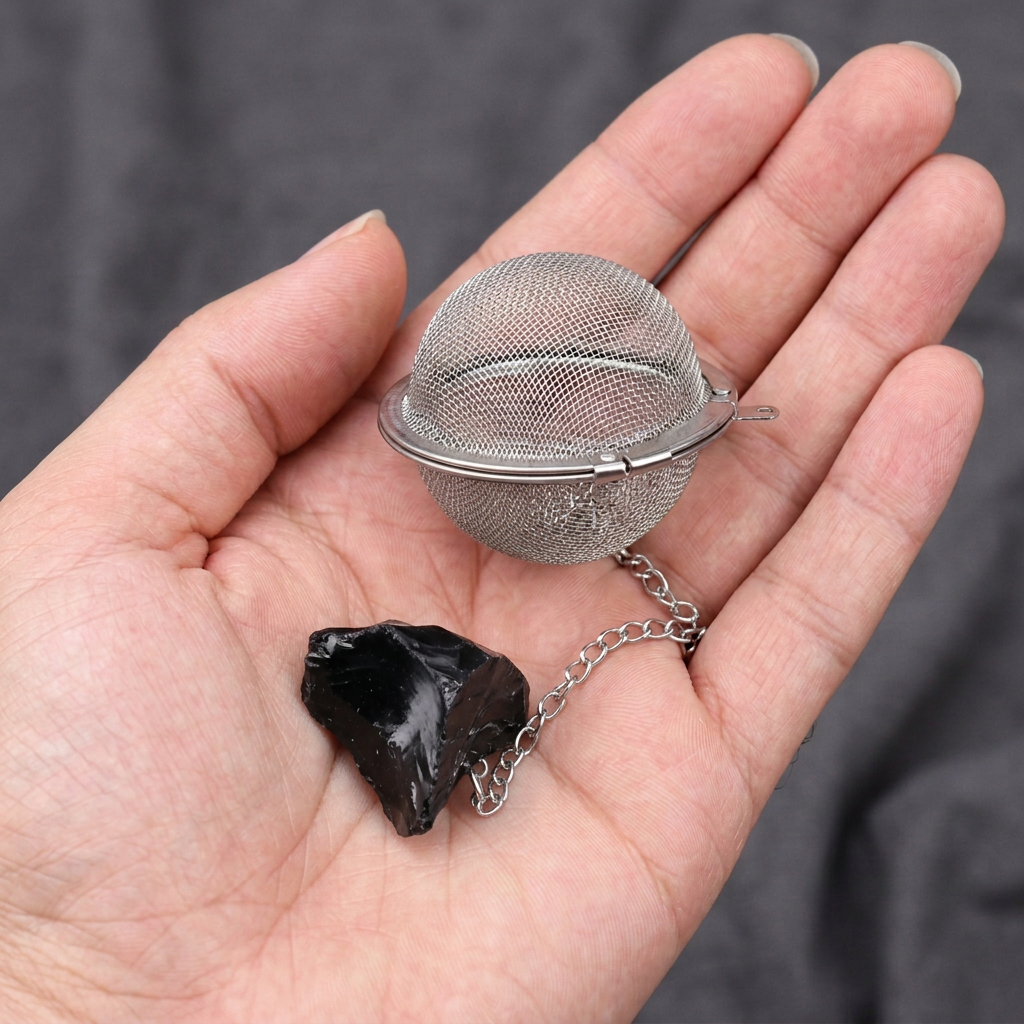 Black Obsidian Gemstone Tea Strainer | Ember & Olive - Ember & Olive Coffee Co.®