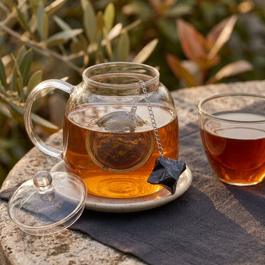 Black Obsidian Gemstone Tea Strainer | Ember & Olive - Ember & Olive Coffee Co.®
