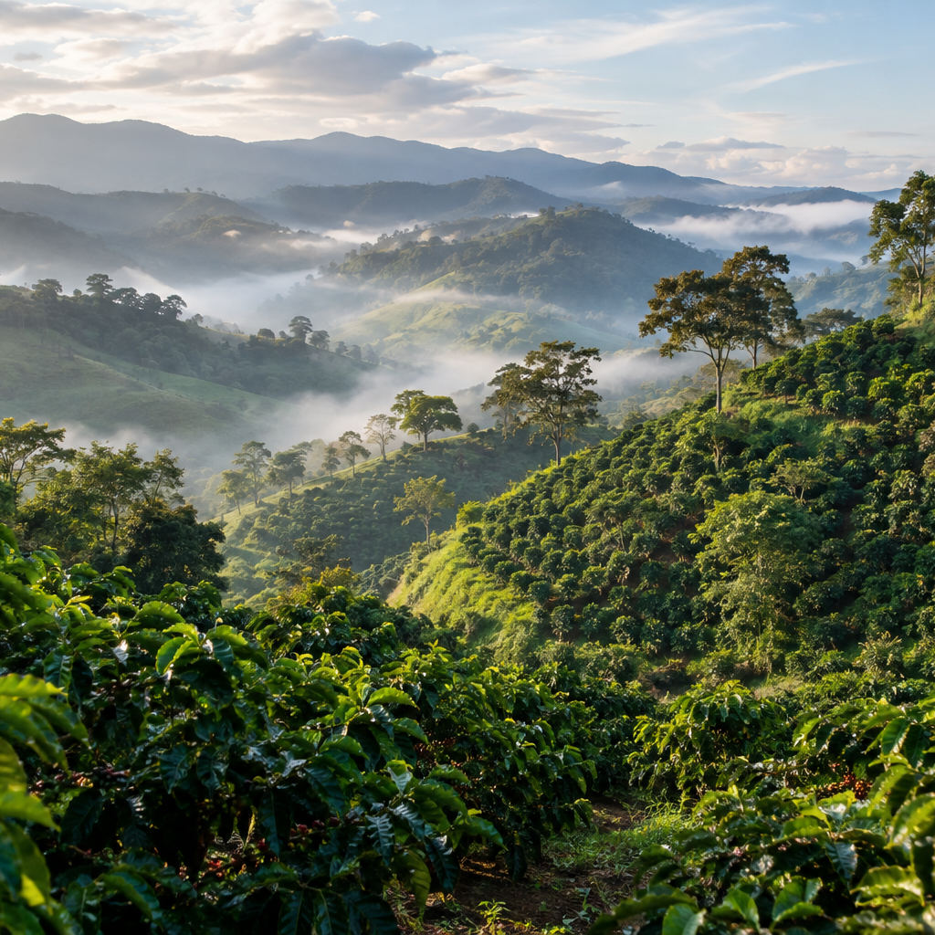 Costa Rica Tarrazú coffee-highlands landscape
