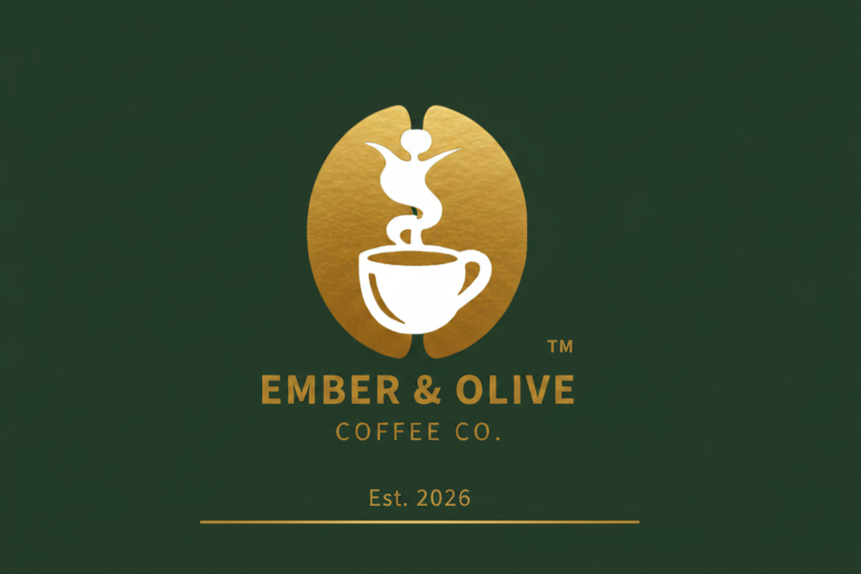 Ember & Olive footer on #0D2E25