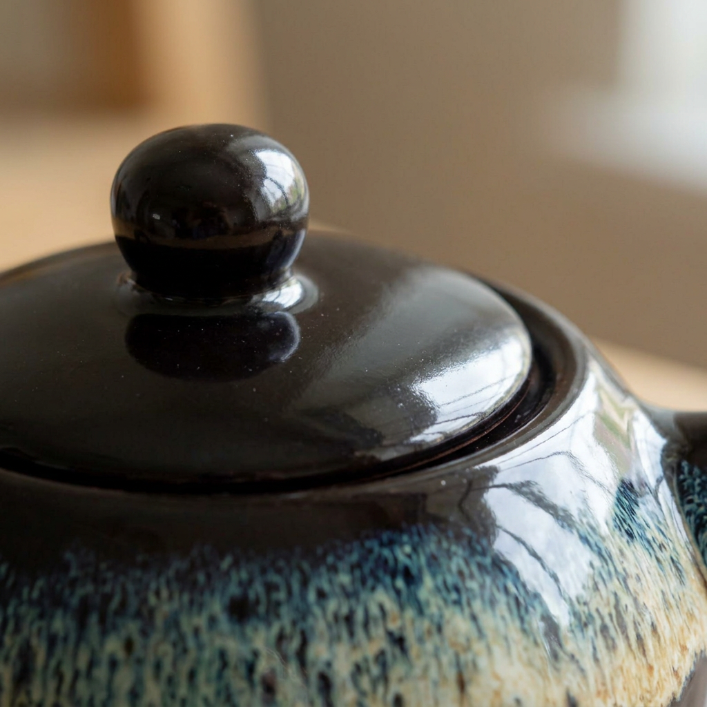 The Onyx Ritual Set | Dark Clay Ceramic Teapot and Two Cups - Ember & Olive Coffee Co.®