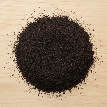 Fine Dark Tea Grounds - Clean White Background