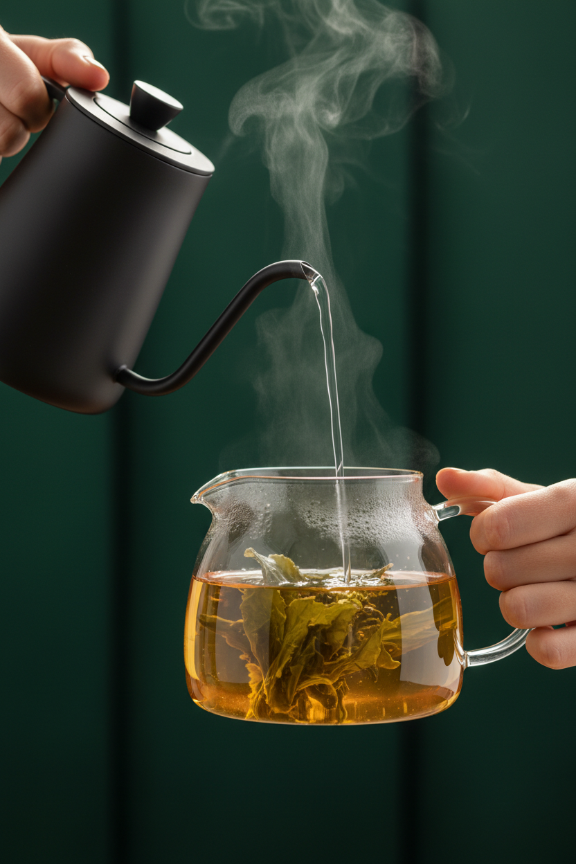Gooseneck kettle tea pour