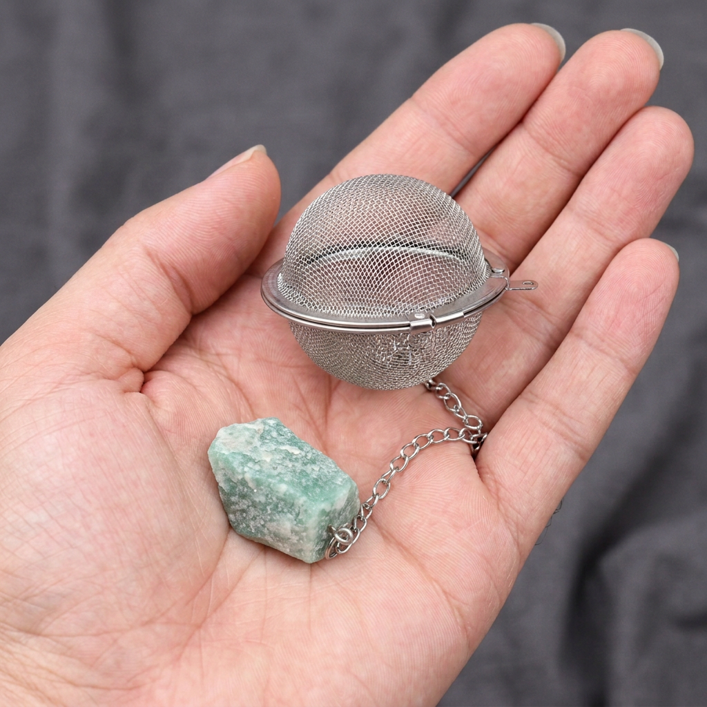 Green Aventurine Gemstone Tea Strainer | Ember & Olive - Ember & Olive Coffee Co.®