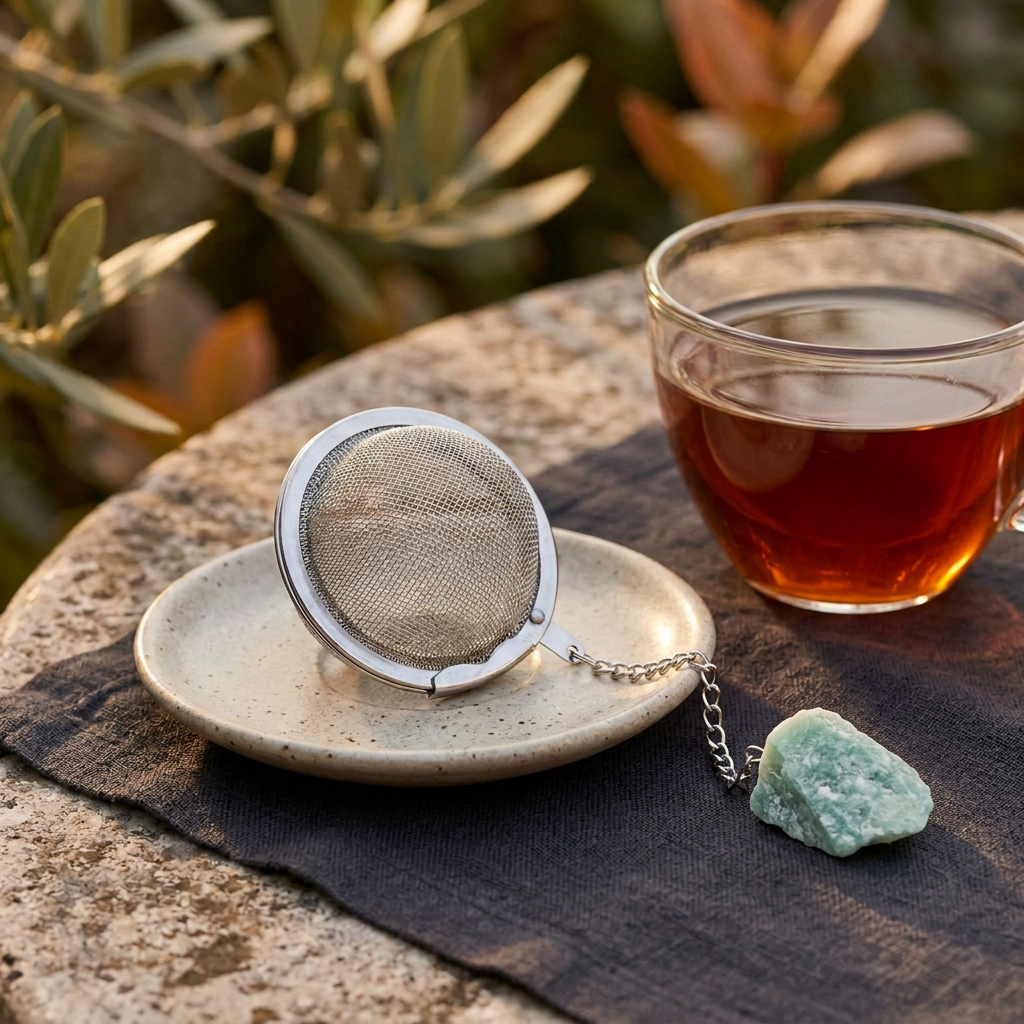 Green Aventurine Gemstone Tea Strainer | Ember & Olive - Ember & Olive Coffee Co.®