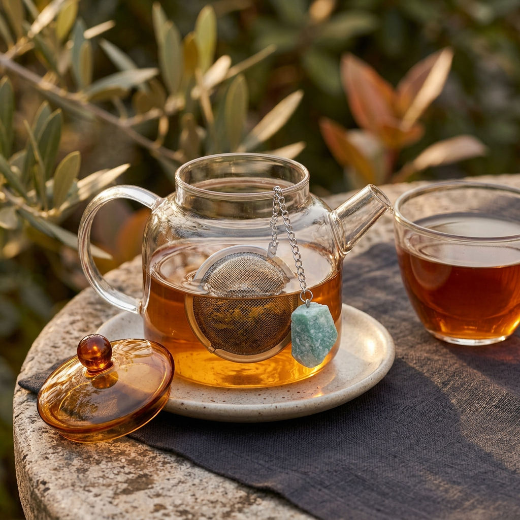 Green Aventurine Gemstone Tea Strainer | Ember & Olive - Ember & Olive Coffee Co.®