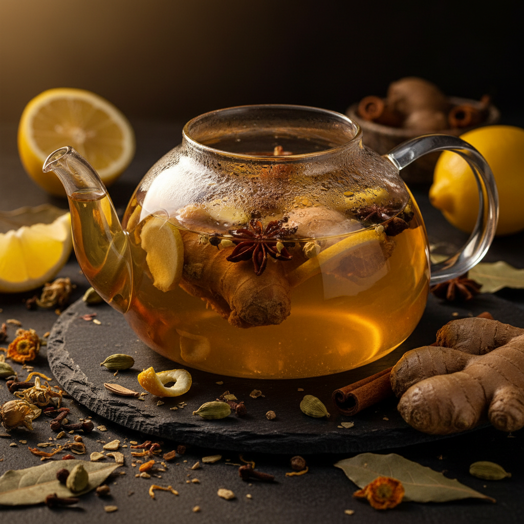 Lemon & Ginger — Clear Teapot Hero