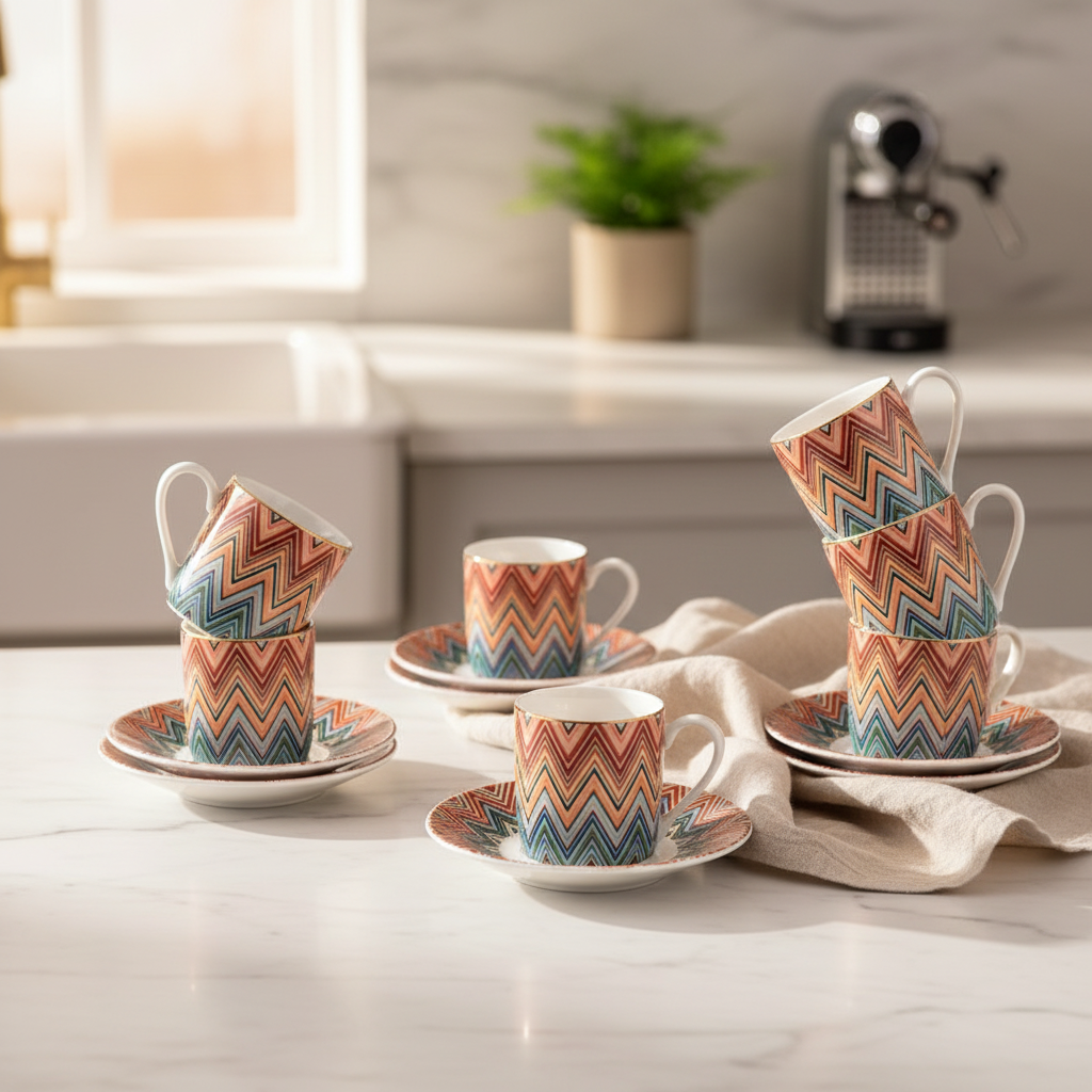 Niche Espresso & Tea Cup Set of 6 | With Optional Plate | Premium Ceramic