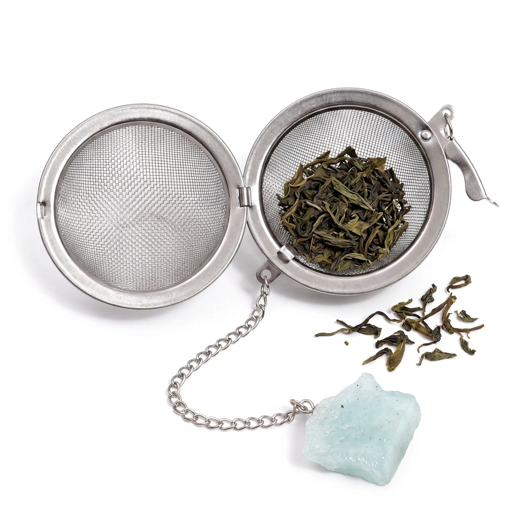 Aquamarine Gemstone Tea Strainer | Ember & Olive - Ember & Olive Coffee Co.®