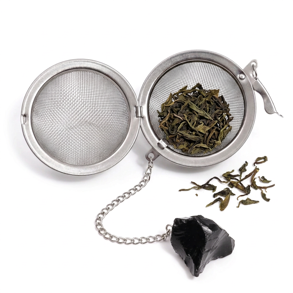 Black Obsidian Gemstone Tea Strainer | Ember & Olive - Ember & Olive Coffee Co.®