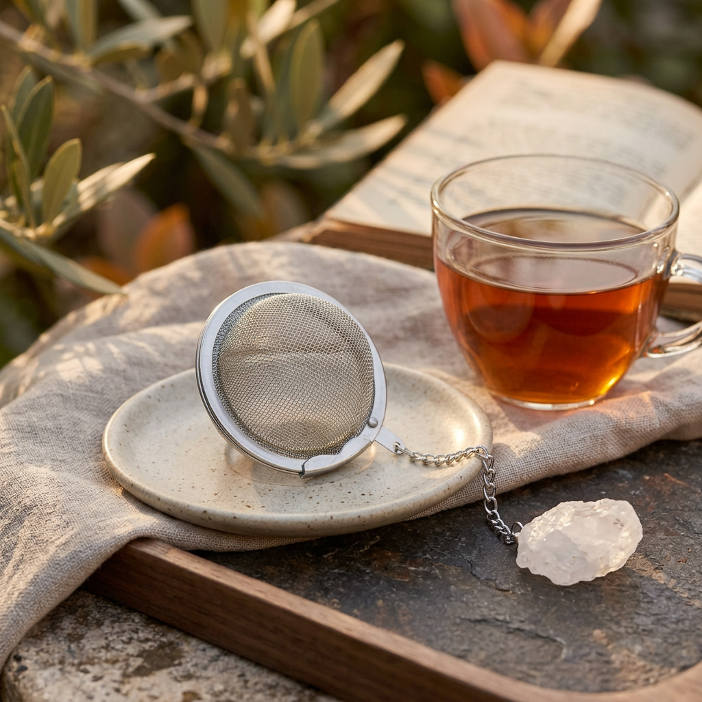 Rock Quartz Gemstone Tea Strainer | Ember & Olive - Ember & Olive Coffee Co.®