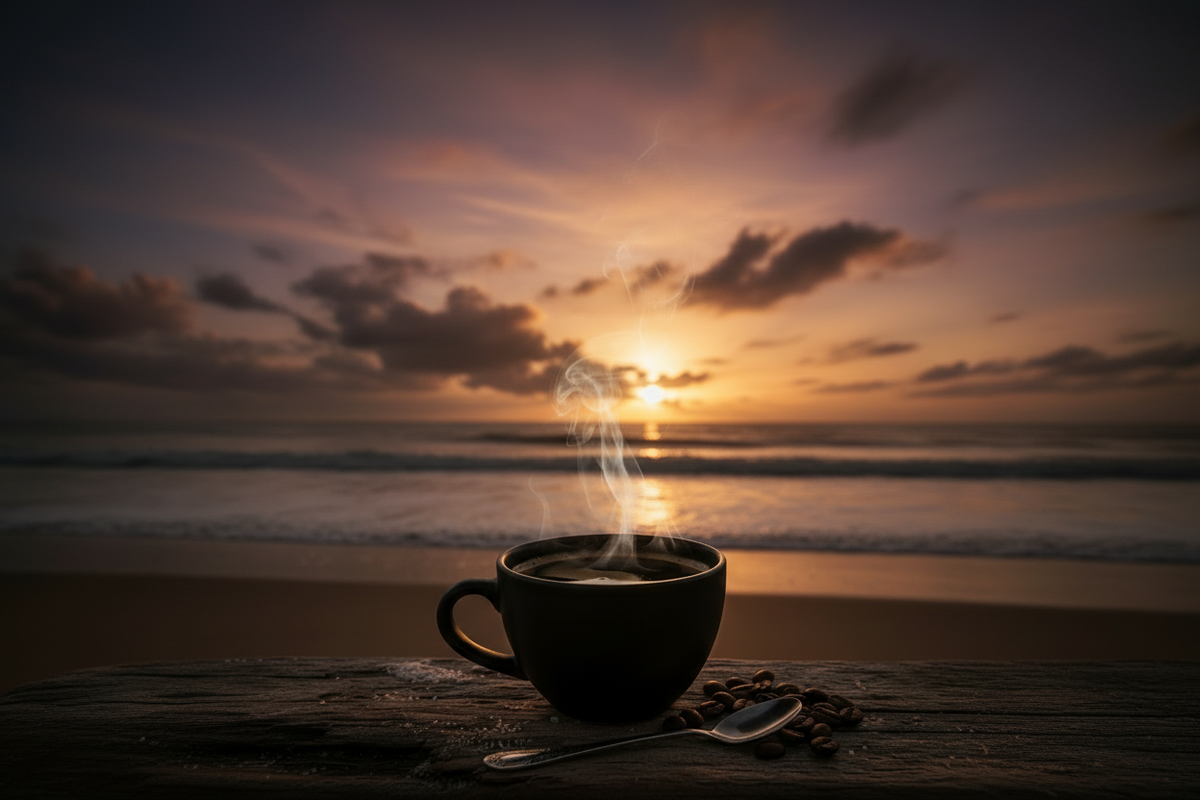 Sunrise beach coffee scene